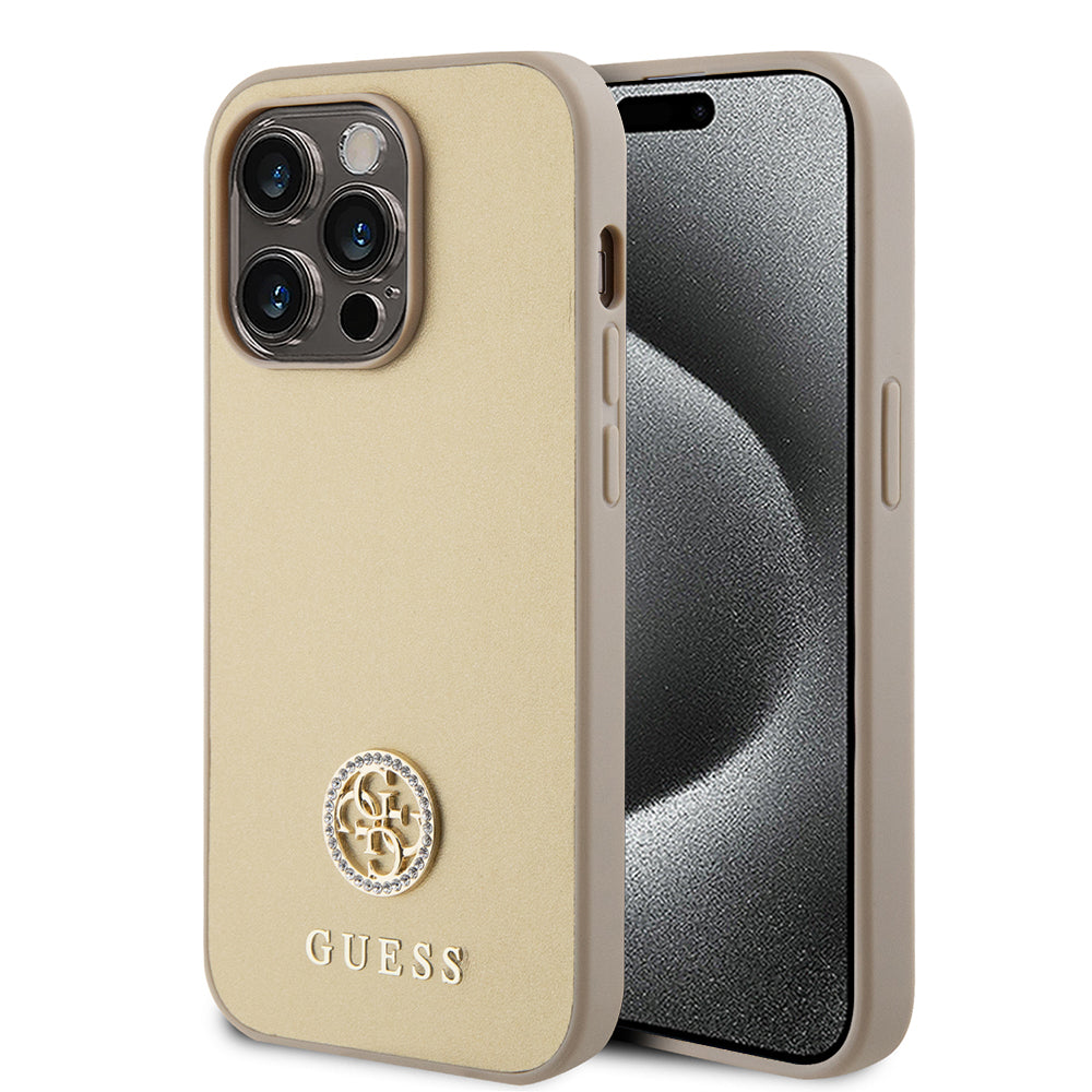 Futrola za Apple iPhone 15 Pro Max, Guess, 4G Strass Metal Logo, Zlatna