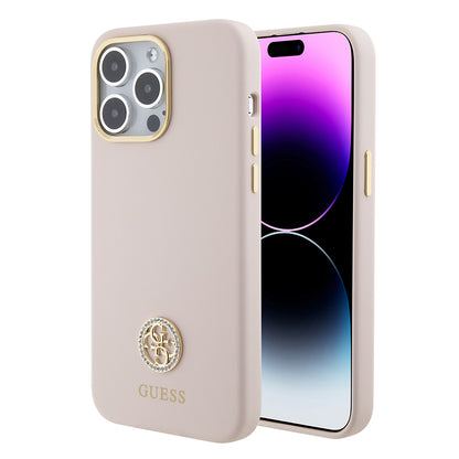 Futrola za Apple iPhone 15 Pro Max, Guess, 4G Strass Metal Logo, Roza