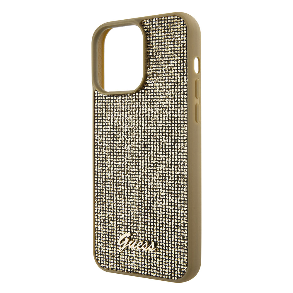 Futrola za Apple iPhone 15 Pro Max, Guess, Disco Metal Script, Zlatna