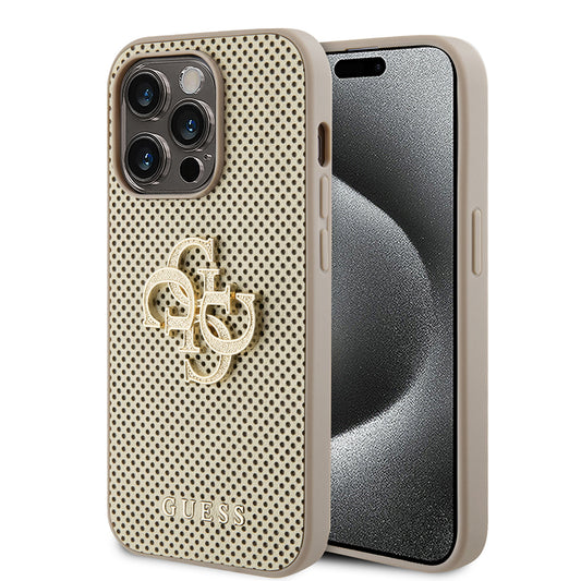Futrola za Apple iPhone 15 Pro Max, Guess, Perforated 4G, Zlatna