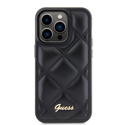 Futrola za Apple iPhone 15 Pro Max, Guess, Quilted Metal Logo, Crna