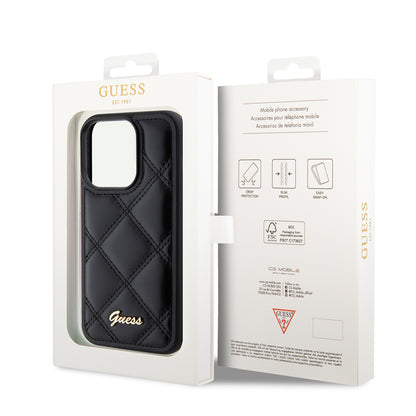 Futrola za Apple iPhone 15 Pro Max, Guess, Quilted Metal Logo, Crna