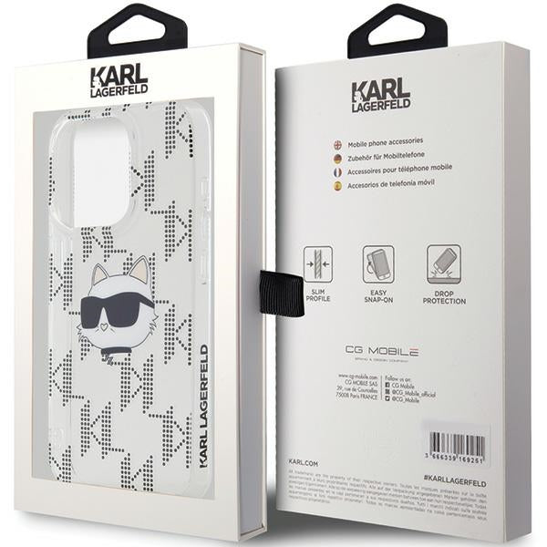 Futrola za Apple iPhone 15 Pro Max, Karl Lagerfeld, IML Electroplated Choupette Head, Prozirna