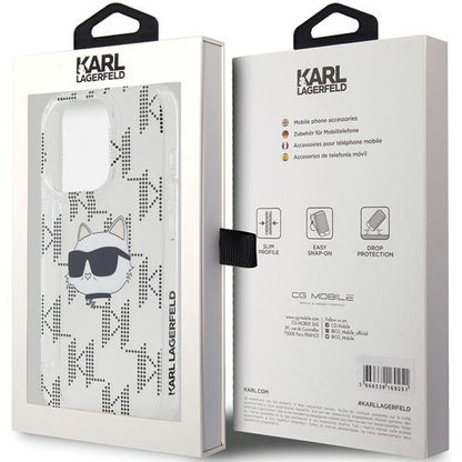 Futrola za Apple iPhone 15 Pro Max, Karl Lagerfeld, IML Electroplated Choupette Head, Prozirna
