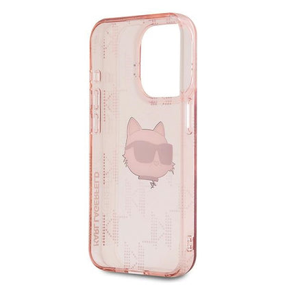 Futrola za Apple iPhone 15 Pro Max, Karl Lagerfeld, IML Luxury Monogram Choupette's Head, Roza