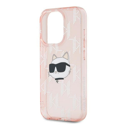 Futrola za Apple iPhone 15 Pro Max, Karl Lagerfeld, IML Luxury Monogram Choupette's Head, Roza