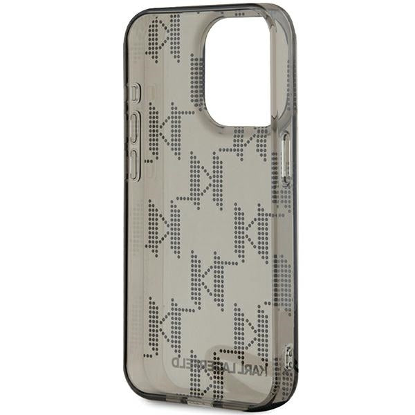 Futrola za Apple iPhone 15 Pro Max, Karl Lagerfeld, IML Luxury Monogram KL uzorak sa remenom, Crna