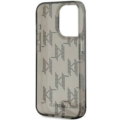 Futrola za Apple iPhone 15 Pro Max, Karl Lagerfeld, IML Luxury Monogram KL uzorak sa remenom, Crna