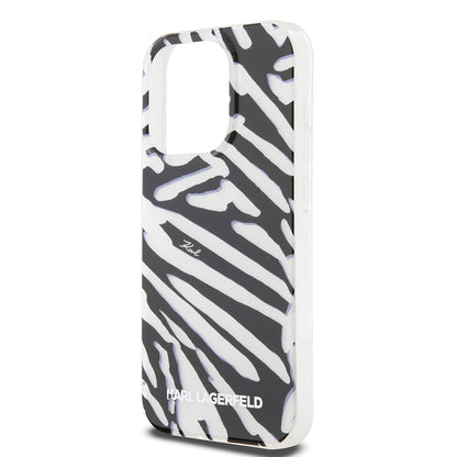 Futrola za Apple iPhone 15 Pro Max, Karl Lagerfeld, IML Luxury Zebra Pattern with Strap, Crna
