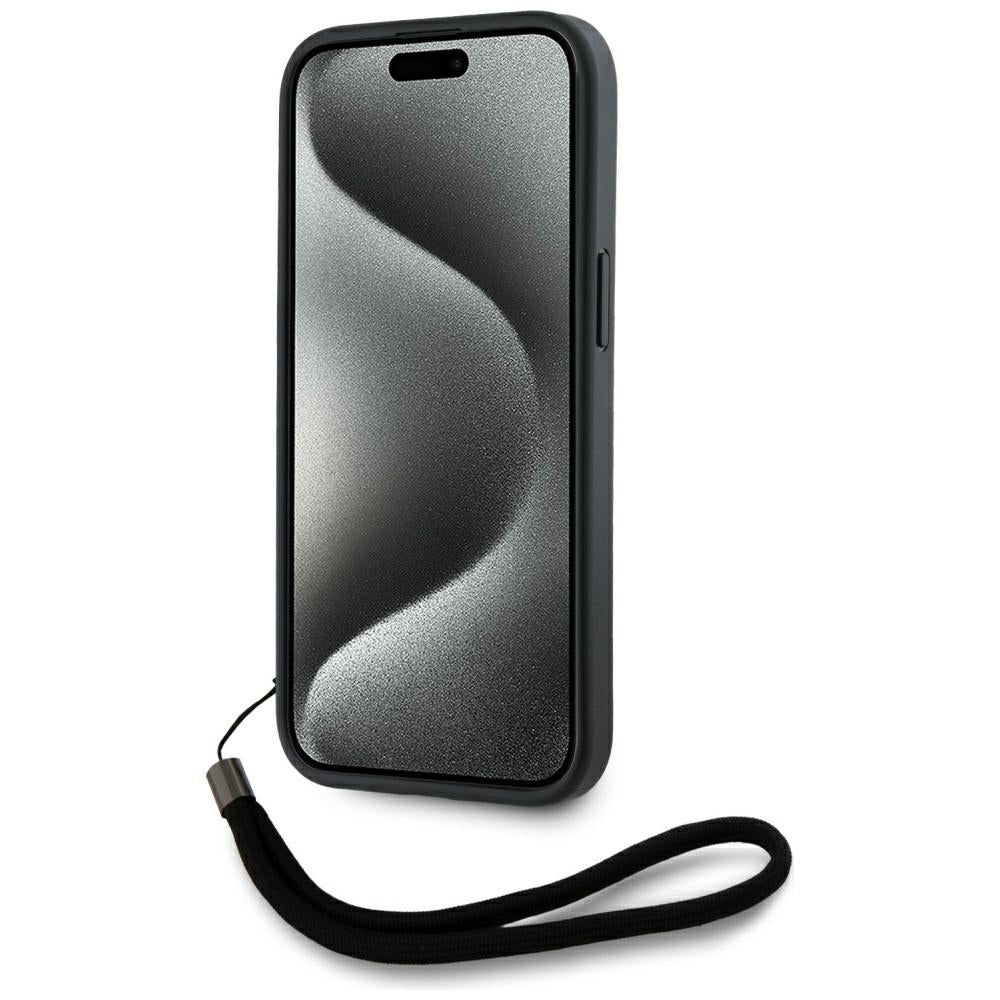 Futrola za Apple iPhone 15 Pro Max, Karl Lagerfeld, Saffiano Athleisure Stripes with Strap, Roza