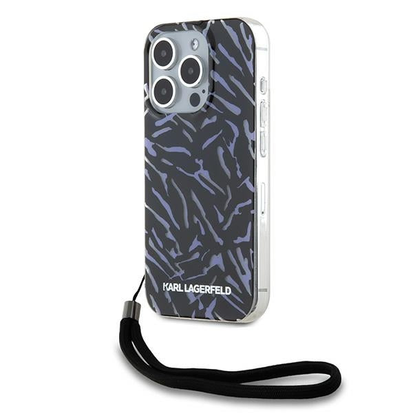 Futrola za Apple iPhone 15 Pro Max, Karl Lagerfeld, Zebra with Cord Strap, Ljubičasta