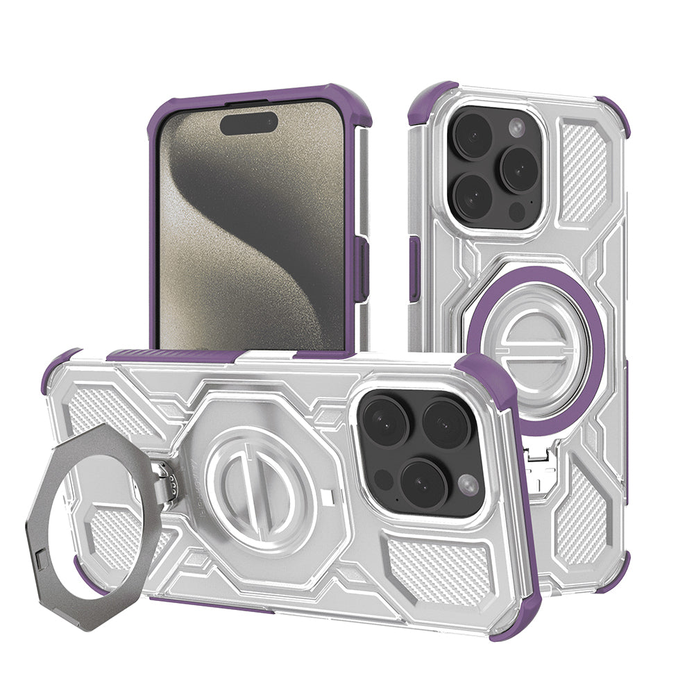 Maska za Apple iPhone 15 Pro Max, Techsuit, Carbon Shield Pro, Ljubičasta