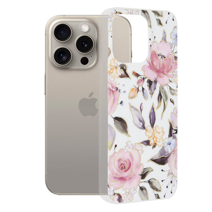Maska za Apple iPhone 15 Pro Max, Techsuit, Mramor, Bijela