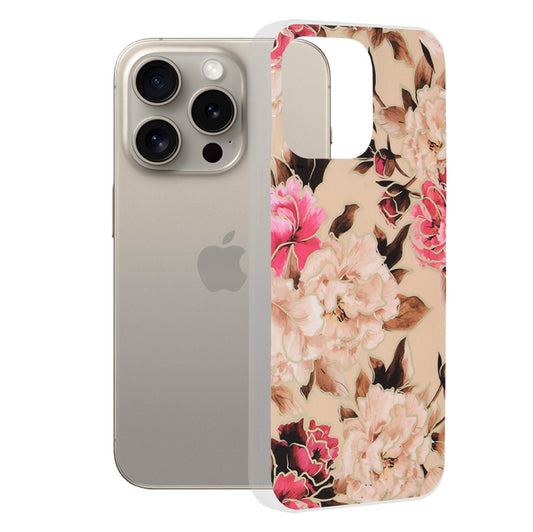 Maska za Apple iPhone 15 Pro Max, Techsuit, Mramor, Bež