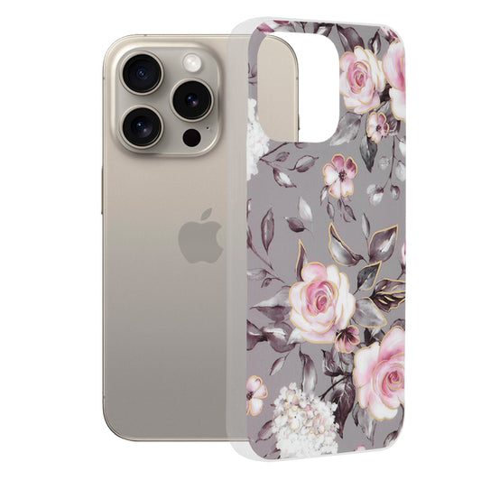 Maska za Apple iPhone 15 Pro Max, Techsuit, Marble, Siva