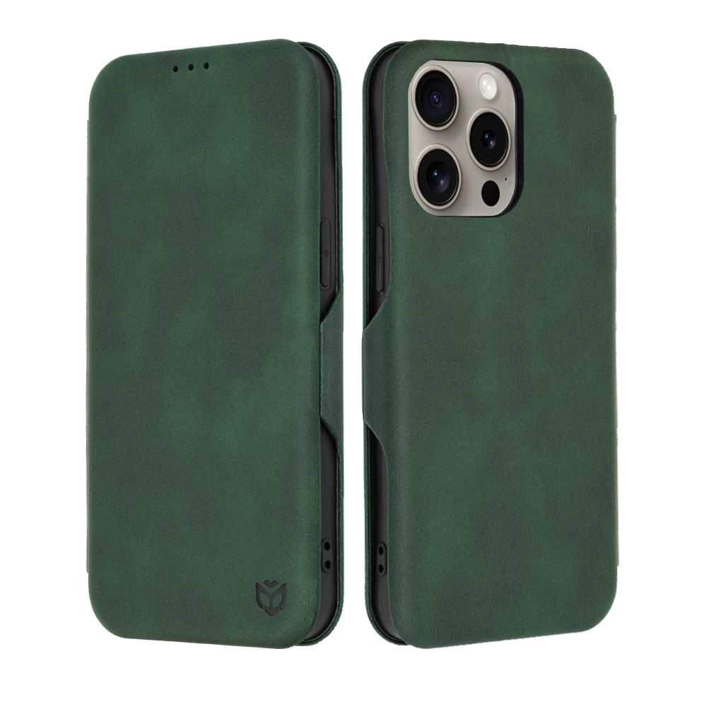 Maska za Apple iPhone 15 Pro Max, Techsuit, Safe Wallet Plus, Zelena