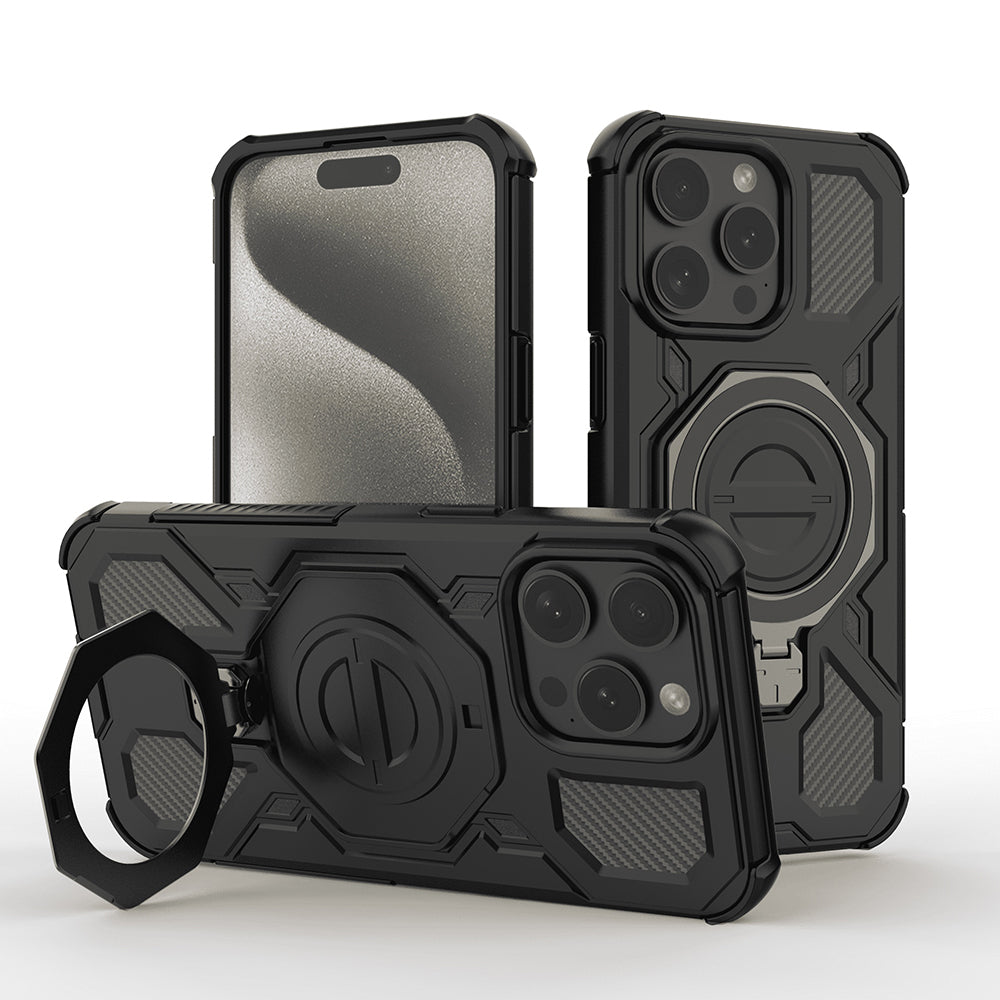 Maska za Apple iPhone 15 Pro, Techsuit, Carbon Shield Pro, Crna
