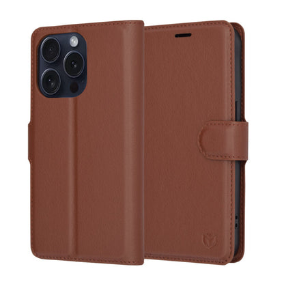 Futrola za Apple iPhone 15 Pro, Techsuit, Kožna Folio, Smeđa