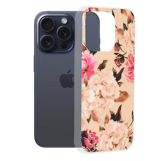 Maska za Apple iPhone 15 Pro, Techsuit, Marble, Bež
