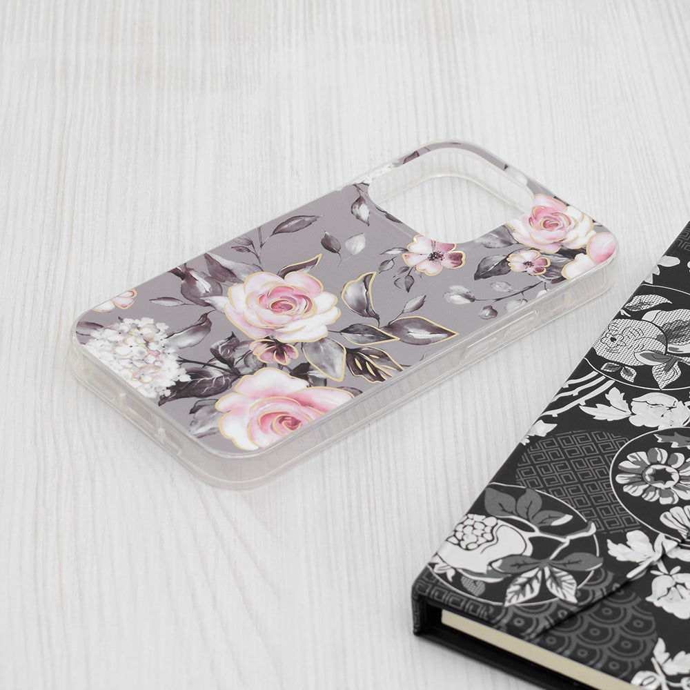 Maska za Apple iPhone 15 Pro, Techsuit, Marble, Siva