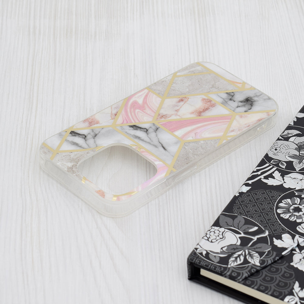 Maska za Apple iPhone 15 Pro, Techsuit, Marble, Roza