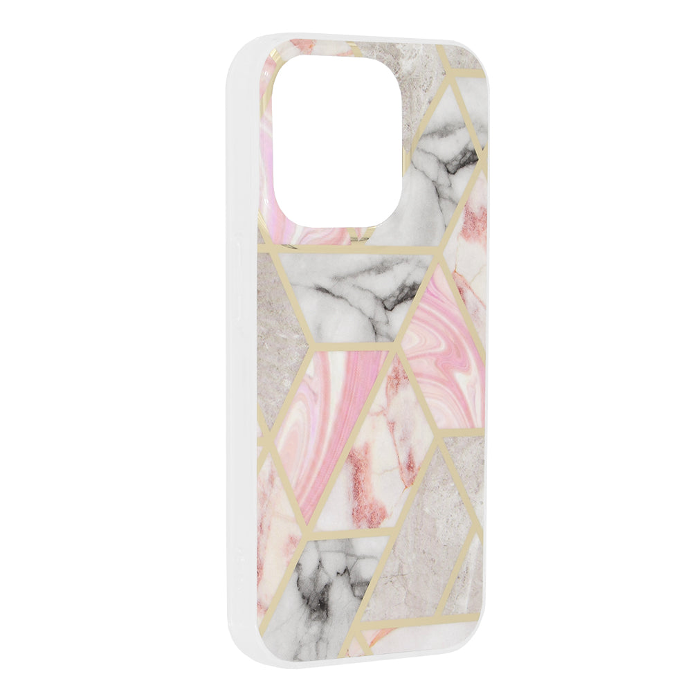 Maska za Apple iPhone 15 Pro, Techsuit, Marble, Roza