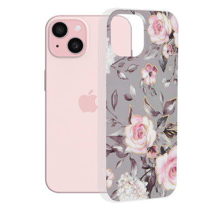 Maska za Apple iPhone 15, Techsuit, Marble, Siva