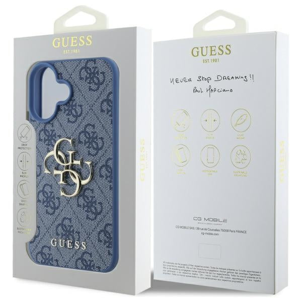 Futrola za Apple iPhone 16, Guess, 4G Big Logo, Plava