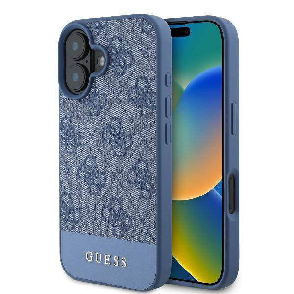 Futrola za Apple iPhone 16, Guess, 4G Bottom Stripe, Plava