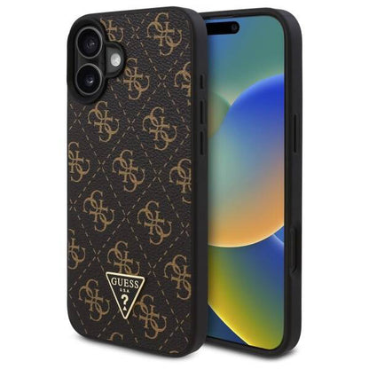 Futrola za Apple iPhone 16, Guess, 4G Triangle Logo, Crna