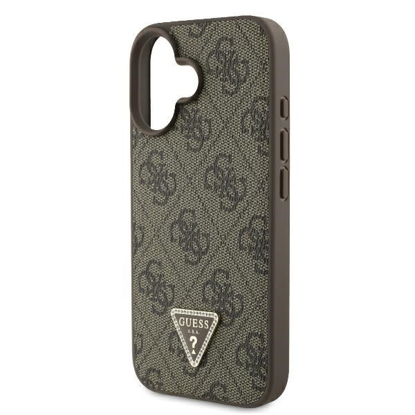 Futrola za Apple iPhone 16, Guess, Crossbody 4G Triangle Strass, Smeđa