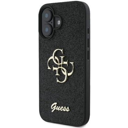 Futrola za Apple iPhone 16, Guess, Fixed Glitter Big 4G, Crna