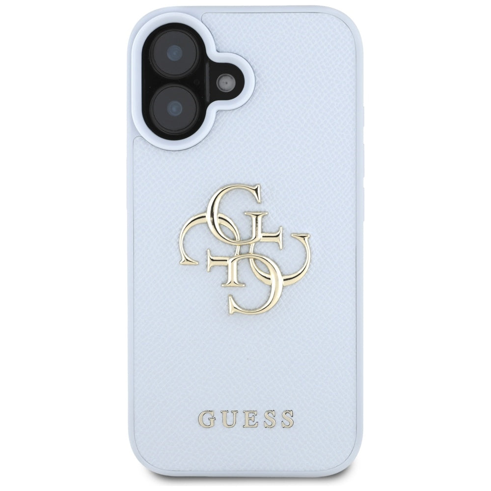 Futrola za Apple iPhone 16, Guess, Grained Big 4G Logo Small Classic Logo, Plava