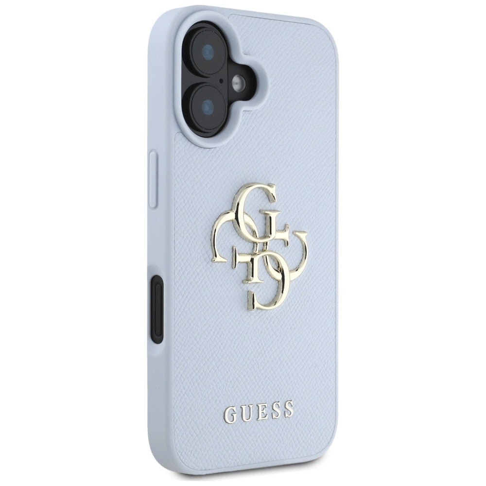 Futrola za Apple iPhone 16, Guess, Grained Big 4G Logo Small Classic Logo, Plava