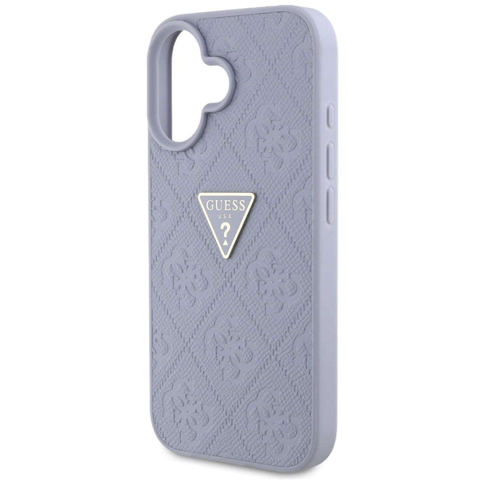 Futrola za Apple iPhone 16, Guess, Hot Stamp 4G Pattern Triangle Logo, Svijetlo Ljubičasta