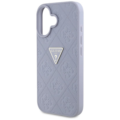 Futrola za Apple iPhone 16, Guess, Hot Stamp 4G Pattern Triangle Logo, Svijetlo Ljubičasta