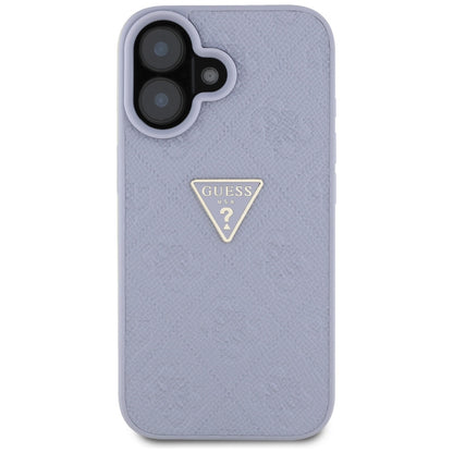 Futrola za Apple iPhone 16, Guess, Hot Stamp 4G Pattern Triangle Logo, Svijetlo Ljubičasta