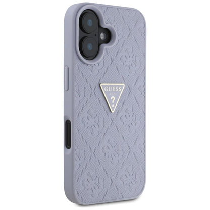 Futrola za Apple iPhone 16, Guess, Hot Stamp 4G Pattern Triangle Logo, Svijetlo Ljubičasta