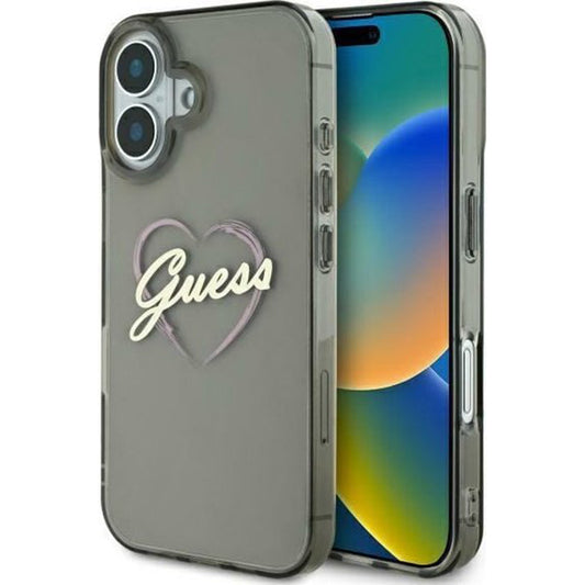 Futrola za Apple iPhone 16, Guess, IML Heart, Crna
