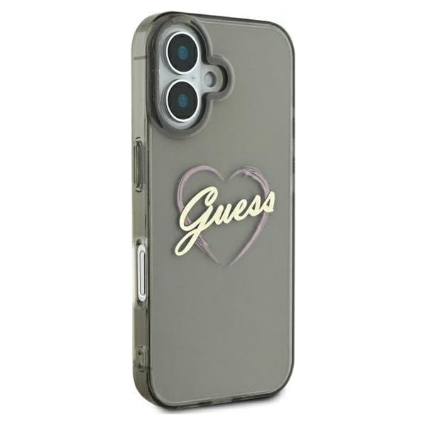 Futrola za Apple iPhone 16, Guess, IML Heart, Crna