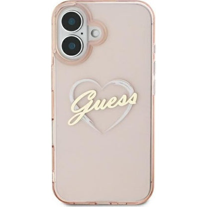 Futrola za Apple iPhone 16, Guess, IML Heart, Roza