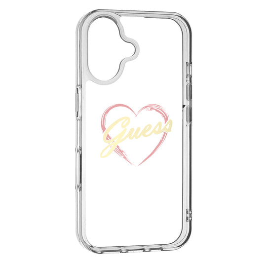 Futrola za Apple iPhone 16, Guess, IML Heart, Prozirna