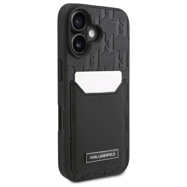 Futrola za Apple iPhone 16, Karl Lagerfeld, Cardslots Monogram, Crna