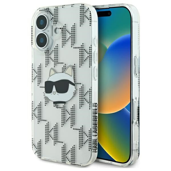 Futrola za Apple iPhone 16, Karl Lagerfeld, IML Luxury Electroplated Choupette's Head, Prozirna