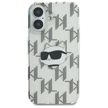 Futrola za Apple iPhone 16, Karl Lagerfeld, IML Luxury Electroplated Choupette's Head, Prozirna