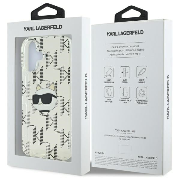 Futrola za Apple iPhone 16, Karl Lagerfeld, IML Luxury Electroplated Choupette's Head, Prozirna