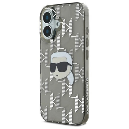 Futrola za Apple iPhone 16, Karl Lagerfeld, IML Luxury Electroplated Karl's Head, Crna
