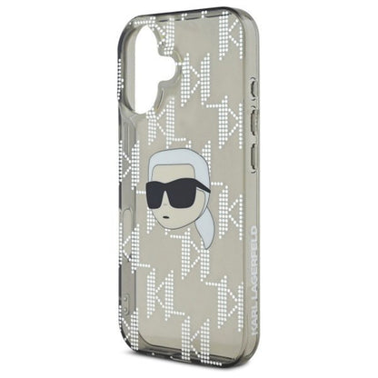 Futrola za Apple iPhone 16, Karl Lagerfeld, IML Luxury Electroplated Karl's Head, Crna