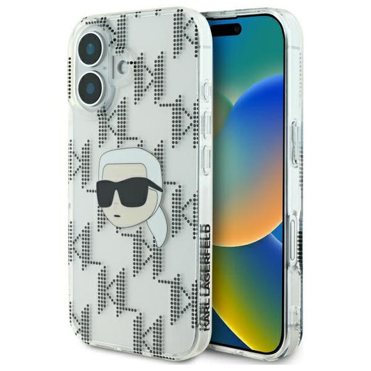 Futrola za Apple iPhone 16, Karl Lagerfeld, IML Luxury Electroplated Karl's Head, Prozirna
