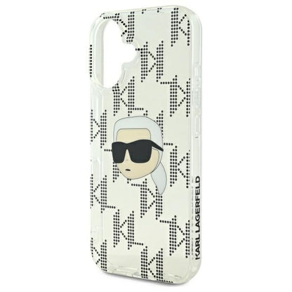 Futrola za Apple iPhone 16, Karl Lagerfeld, IML Luxury Electroplated Karl's Head, Prozirna